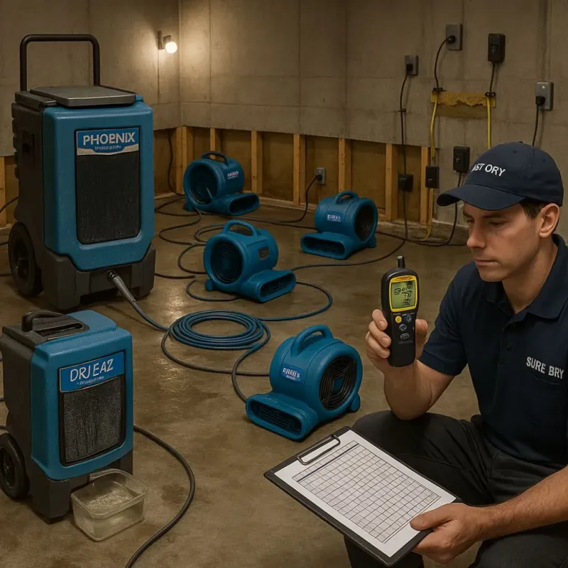Structural Drying and Dehumidification process in Hickory Hills, IL